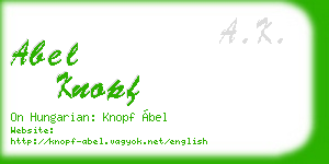 abel knopf business card